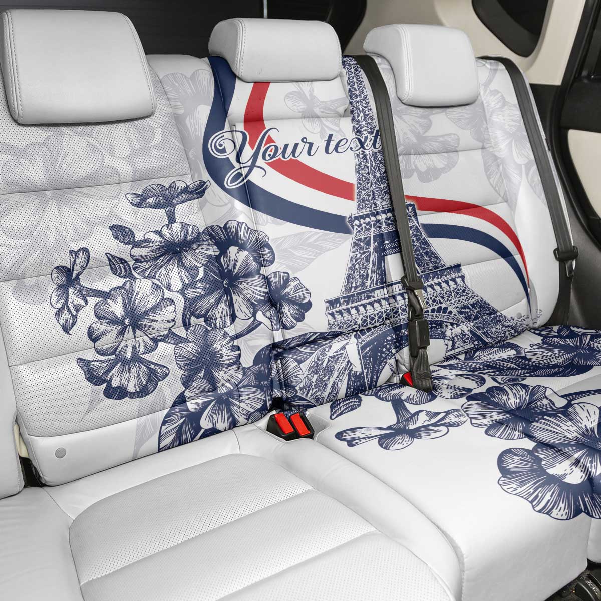 Custom France Women Rugby Back Car Seat Cover Summer Flowers 2024 LT9 - Wonder Print Shop