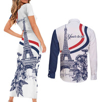 Custom France Women Rugby Couples Matching Short Sleeve Bodycon Dress and Long Sleeve Button Shirt Summer Flowers 2024 LT9 - Wonder Print Shop