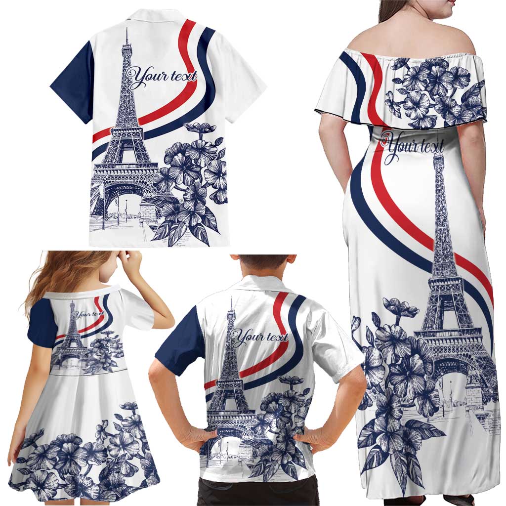 Custom France Women Rugby Family Matching Off Shoulder Maxi Dress and Hawaiian Shirt Summer Flowers 2024 LT9 - Wonder Print Shop