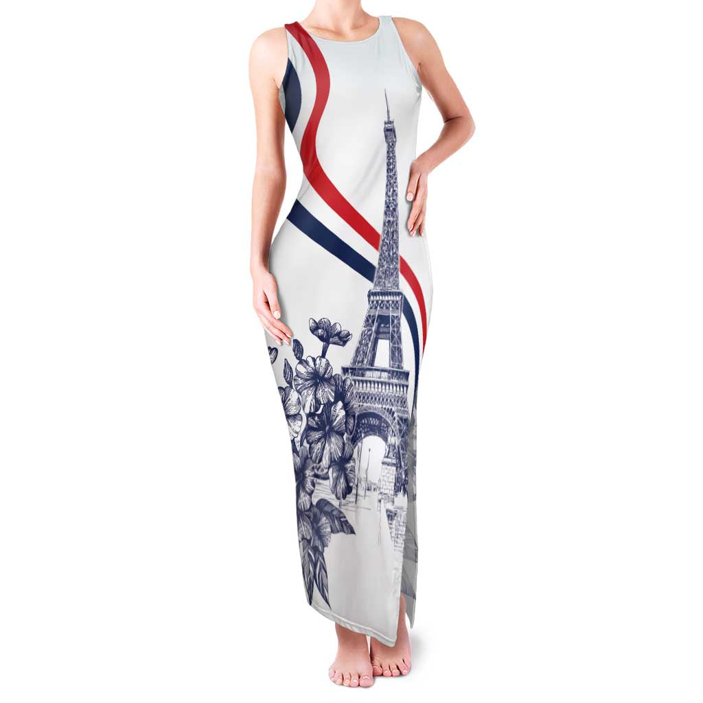 Custom France Women Rugby Family Matching Tank Maxi Dress and Hawaiian Shirt Summer Flowers 2024 - Wonder Print Shop