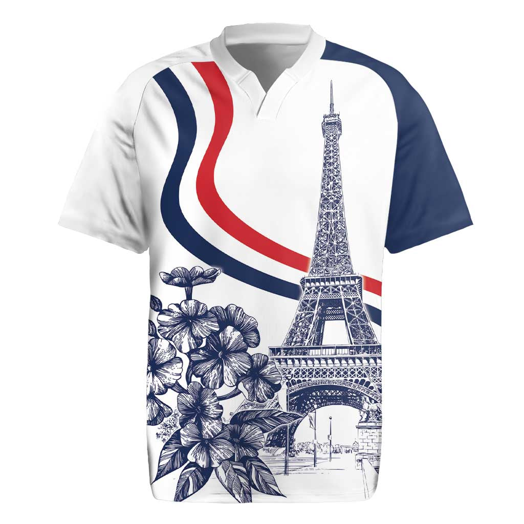 Custom France Women Rugby Rugby Jersey Summer Flowers 2024 - Wonder Print Shop