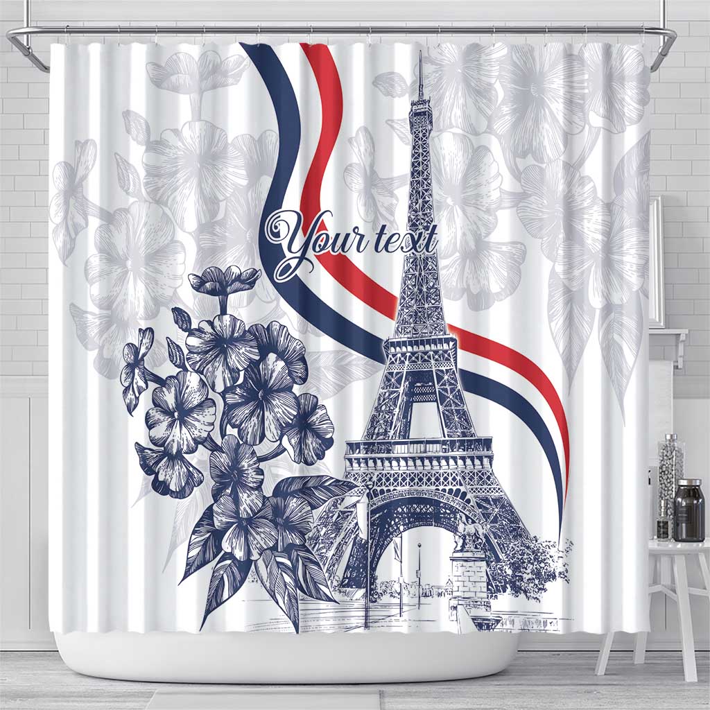 Custom France Women Rugby Shower Curtain Summer Flowers 2024