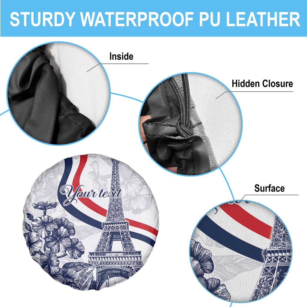 Custom France Women Rugby Spare Tire Cover Summer Flowers 2024 - Wonder Print Shop