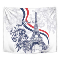 Custom France Women Rugby Tapestry Summer Flowers 2024 - Wonder Print Shop