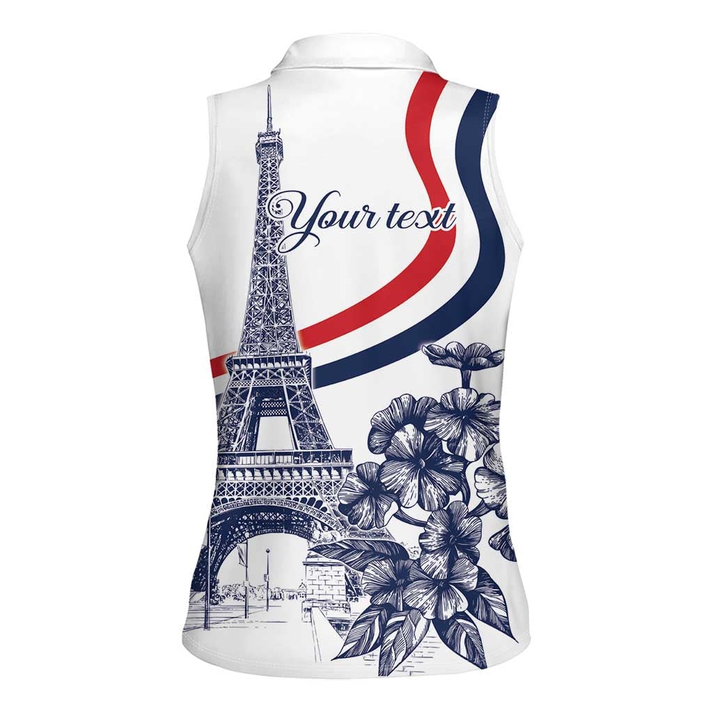 Custom France Women Rugby Women Sleeveless Polo Shirt Summer Flowers 2024 - Wonder Print Shop