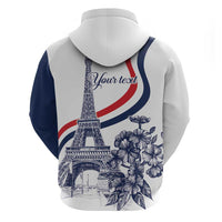 Custom France Women Rugby Zip Hoodie Summer Flowers 2024 - Wonder Print Shop