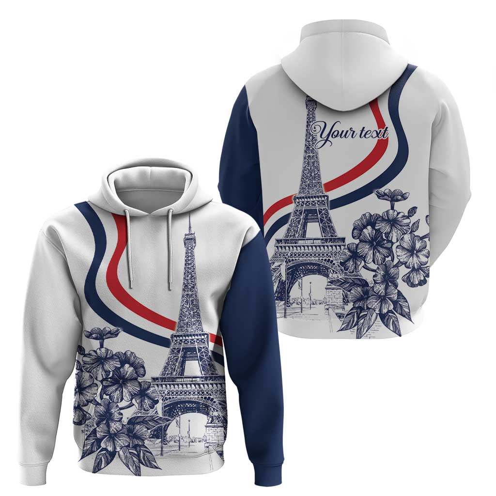 Custom France Women Rugby Zip Hoodie Summer Flowers 2024 - Wonder Print Shop