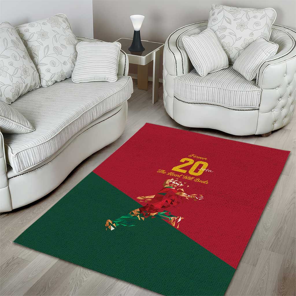 Portuguese Footballer Memorial Area Rug Forever 20 The Heart Still Beats - Wonder Print Shop