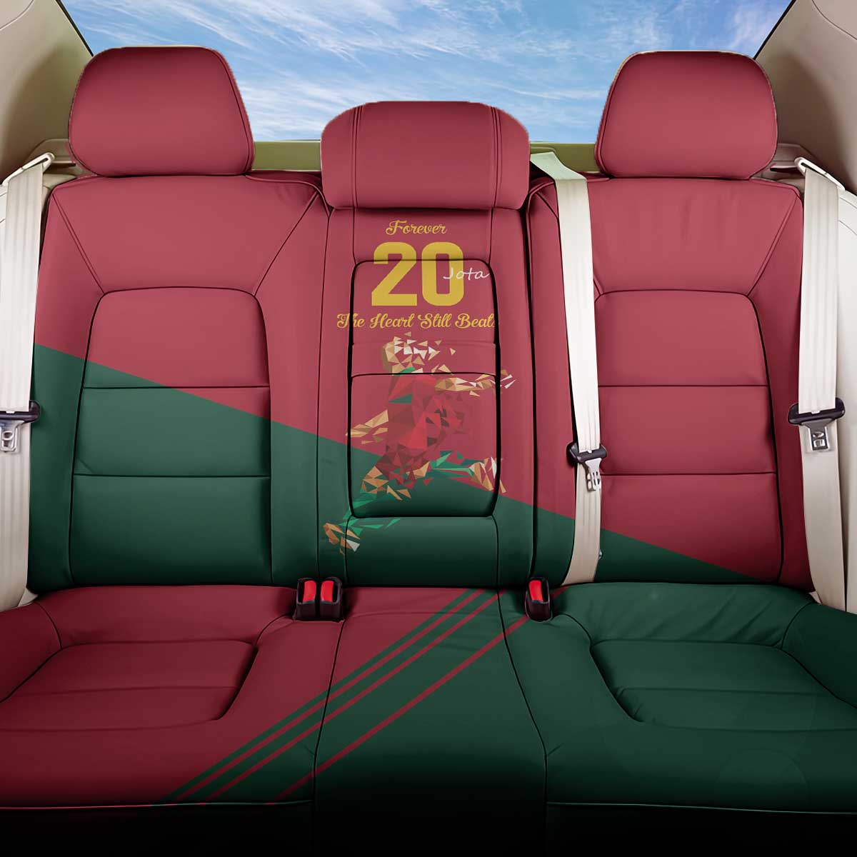 Portuguese Footballer Memorial Back Car Seat Cover Forever 20 The Heart Still Beats - Wonder Print Shop