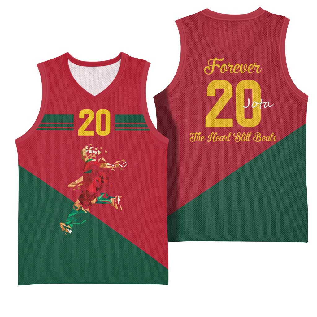 Portuguese Footballer Memorial Basketball Jersey Forever 20 The Heart Still Beats - Wonder Print Shop