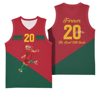 Portuguese Footballer Memorial Basketball Jersey Forever 20 The Heart Still Beats - Wonder Print Shop