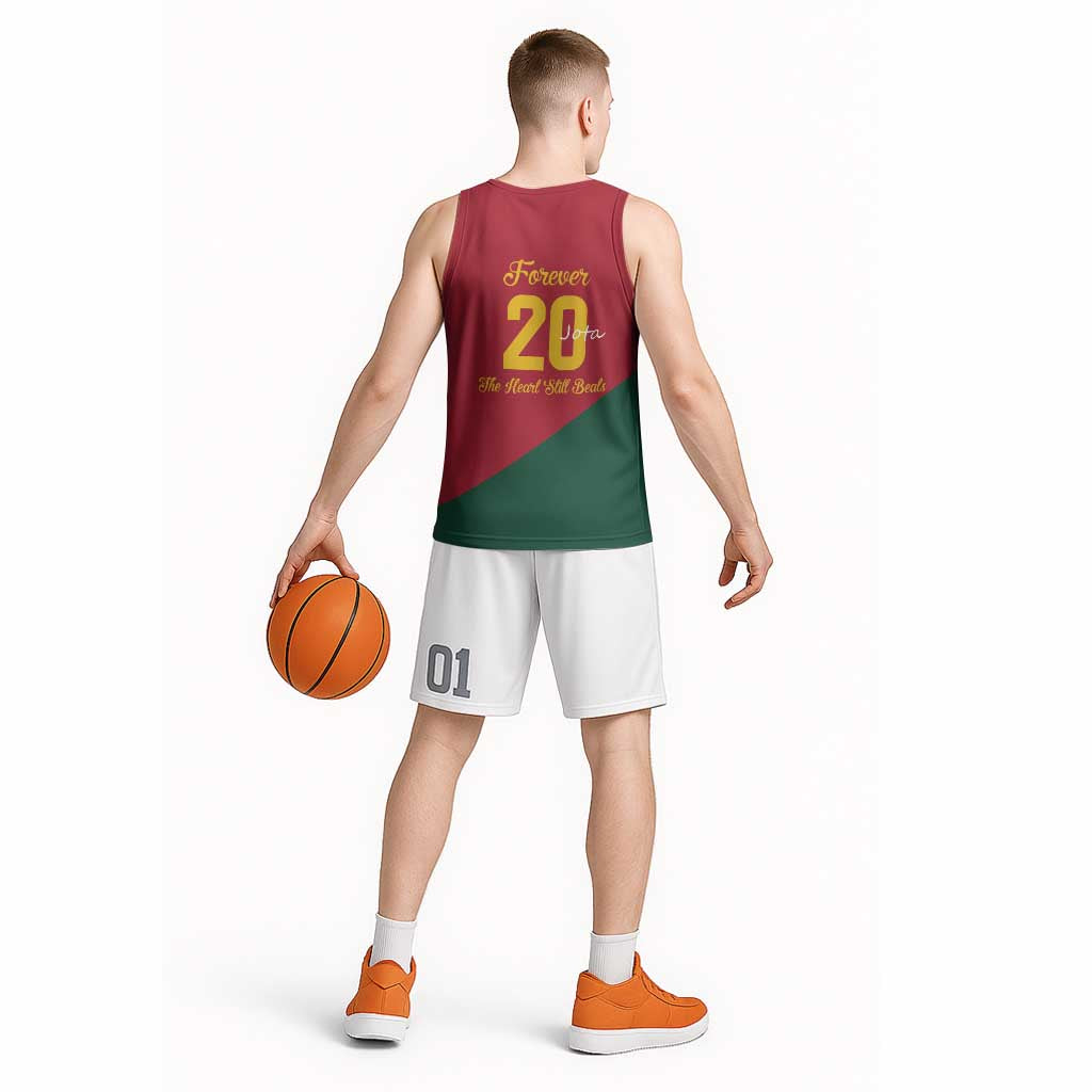 Portuguese Footballer Memorial Basketball Jersey Forever 20 The Heart Still Beats - Wonder Print Shop