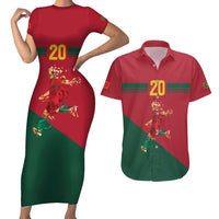 Portuguese Footballer Memorial Couples Matching Short Sleeve Bodycon Dress and Hawaiian Shirt Forever 20 The Heart Still Beats - Wonder Print Shop