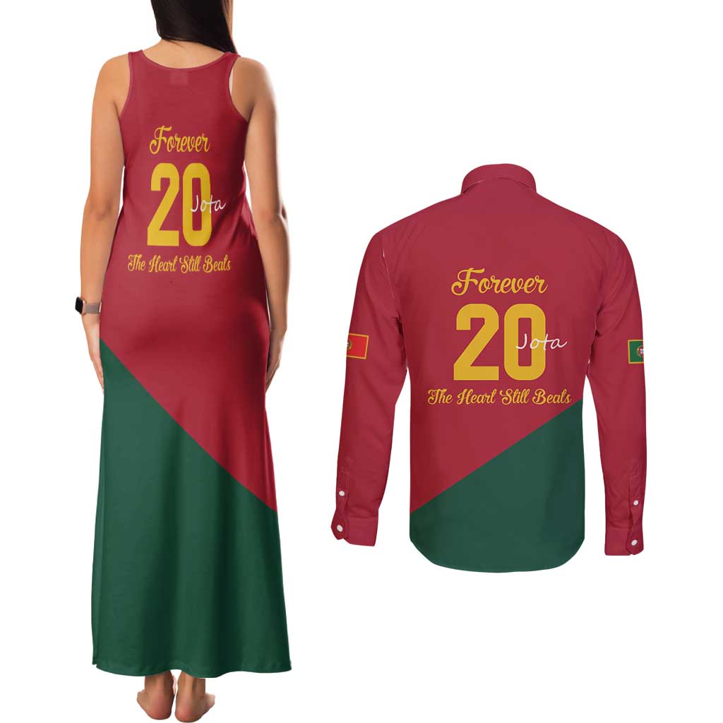 Portuguese Footballer Memorial Couples Matching Tank Maxi Dress and Long Sleeve Button Shirt Forever 20 The Heart Still Beats - Wonder Print Shop