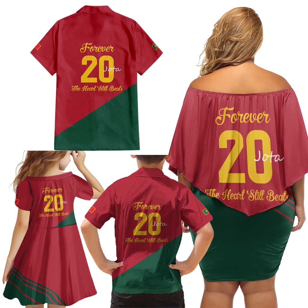 Portuguese Footballer Memorial Family Matching Off Shoulder Short Dress and Hawaiian Shirt Forever 20 The Heart Still Beats - Wonder Print Shop