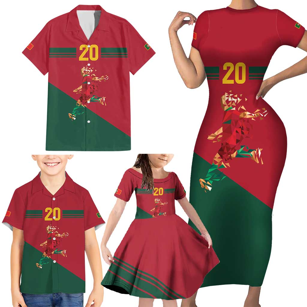 Portuguese Footballer Memorial Family Matching Short Sleeve Bodycon Dress and Hawaiian Shirt Forever 20 The Heart Still Beats - Wonder Print Shop