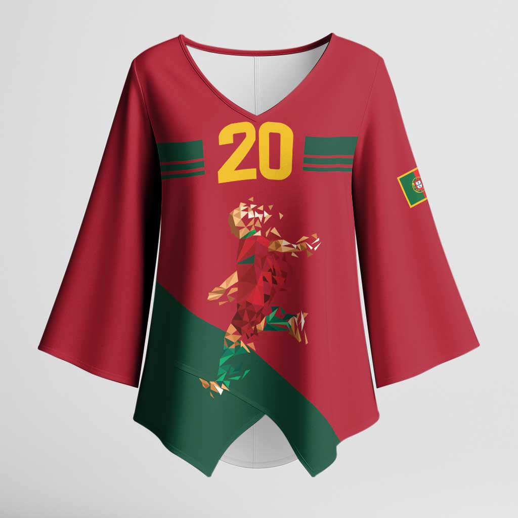 Portuguese Footballer Memorial Kimono Sleeve Blouse Forever 20 The Heart Still Beats - Wonder Print Shop