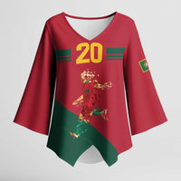 Portuguese Footballer Memorial Kimono Sleeve Blouse Forever 20 The Heart Still Beats - Wonder Print Shop