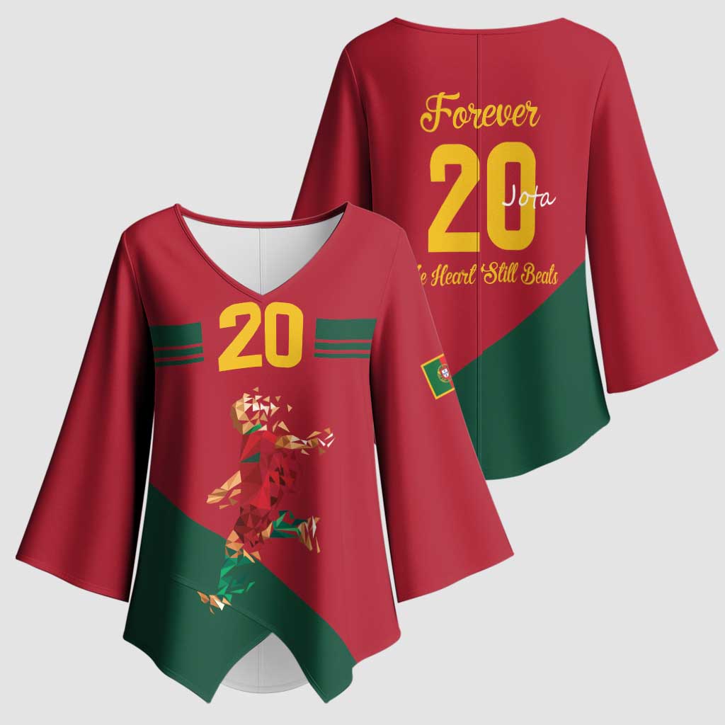 Portuguese Footballer Memorial Kimono Sleeve Blouse Forever 20 The Heart Still Beats - Wonder Print Shop