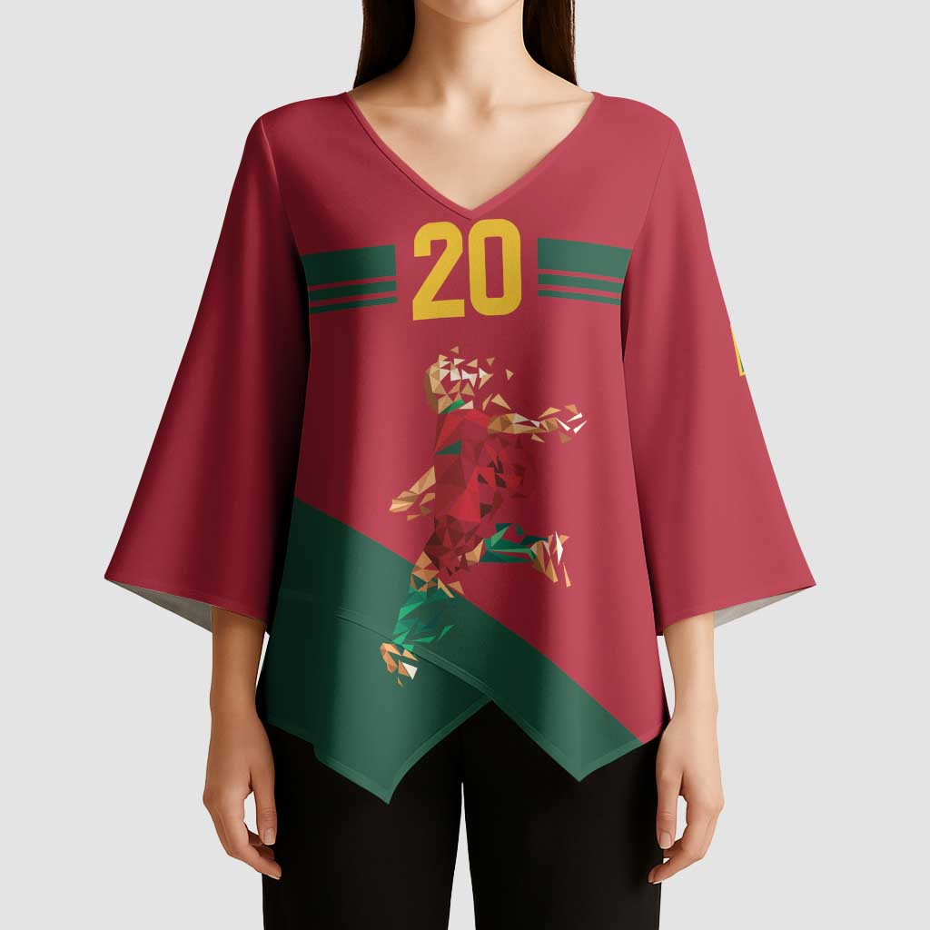 Portuguese Footballer Memorial Kimono Sleeve Blouse Forever 20 The Heart Still Beats - Wonder Print Shop