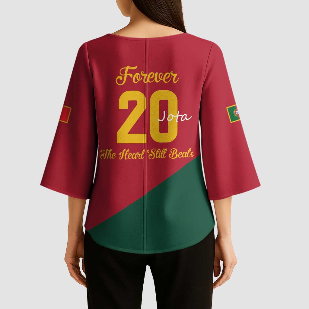 Portuguese Footballer Memorial Kimono Sleeve Blouse Forever 20 The Heart Still Beats - Wonder Print Shop
