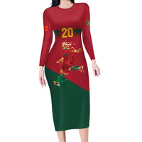 Portuguese Footballer Memorial Long Sleeve Bodycon Dress Forever 20 The Heart Still Beats - Wonder Print Shop