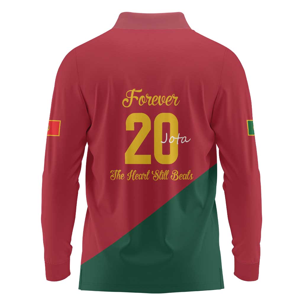 Portuguese Footballer Memorial Long Sleeve Polo Shirt Forever 20 The Heart Still Beats - Wonder Print Shop
