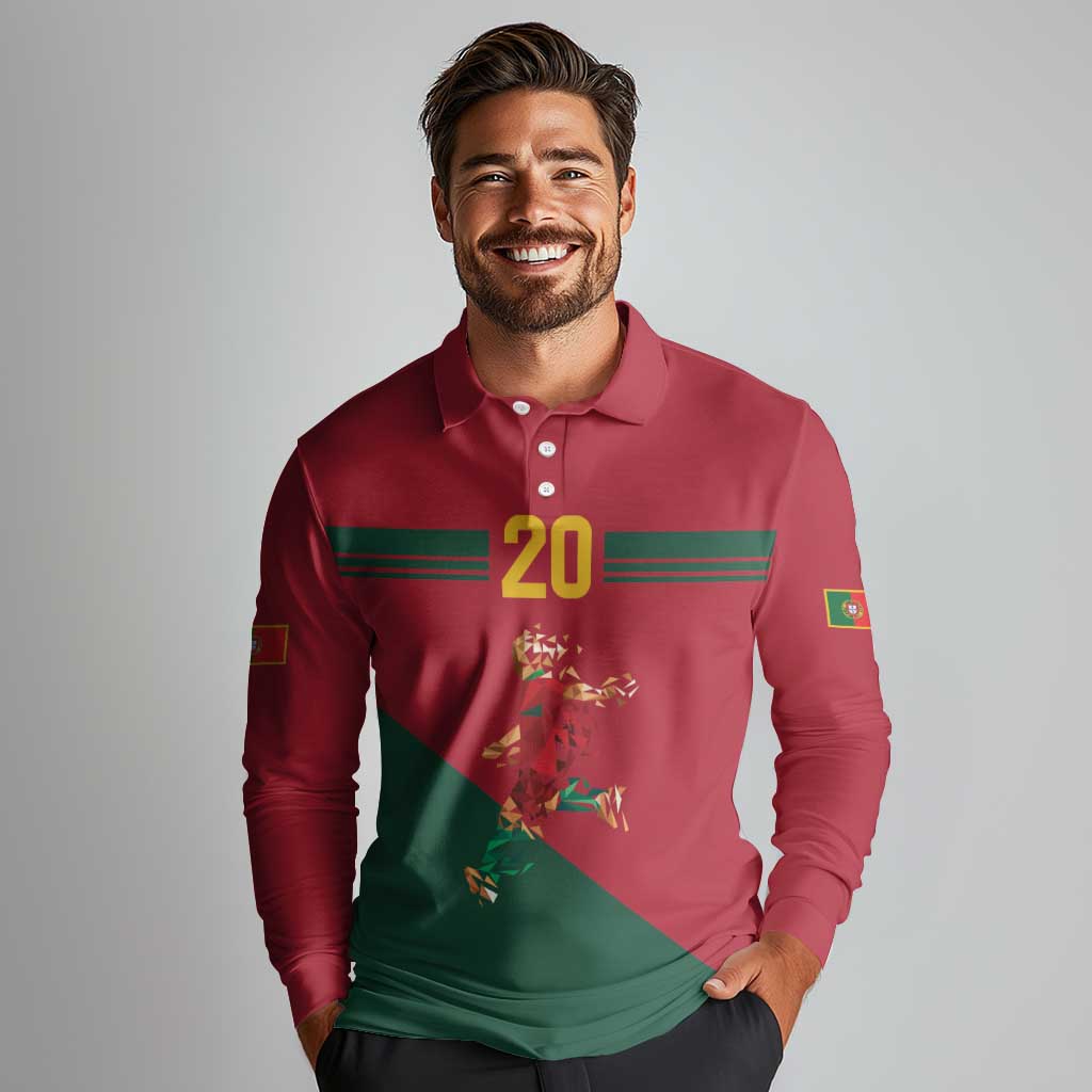 Portuguese Footballer Memorial Long Sleeve Polo Shirt Forever 20 The Heart Still Beats - Wonder Print Shop
