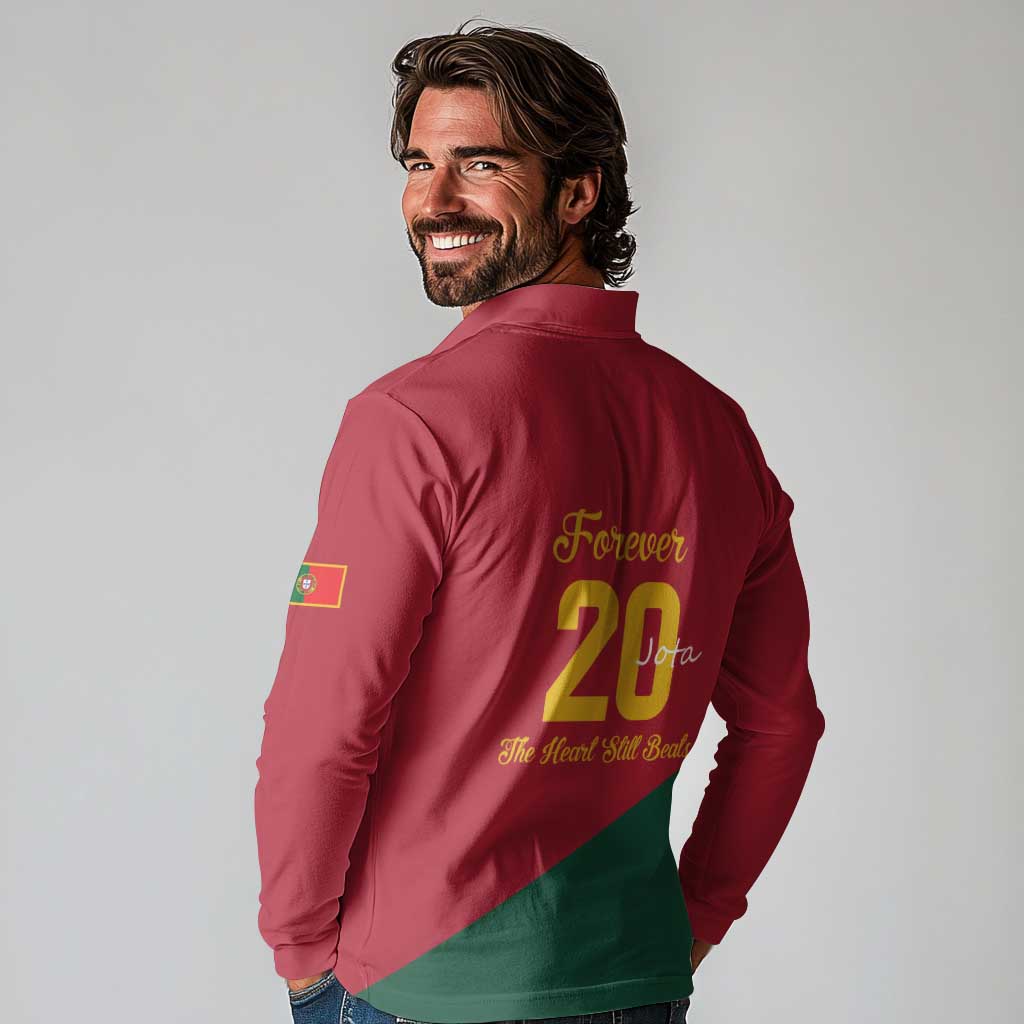 Portuguese Footballer Memorial Long Sleeve Polo Shirt Forever 20 The Heart Still Beats - Wonder Print Shop