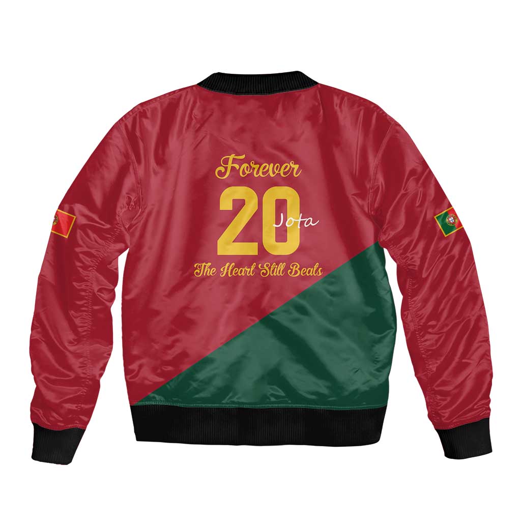 Portuguese Footballer Memorial Sleeve Zip Bomber Jacket Forever 20 The Heart Still Beats - Wonder Print Shop