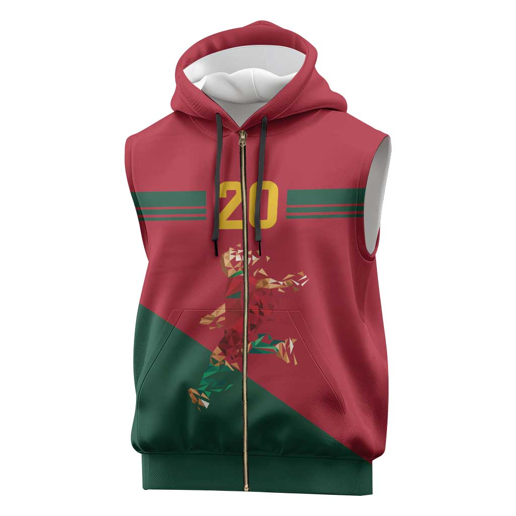 Portuguese Footballer Memorial Sleeveless Zip Hoodie Forever 20 The Heart Still Beats - Wonder Print Shop
