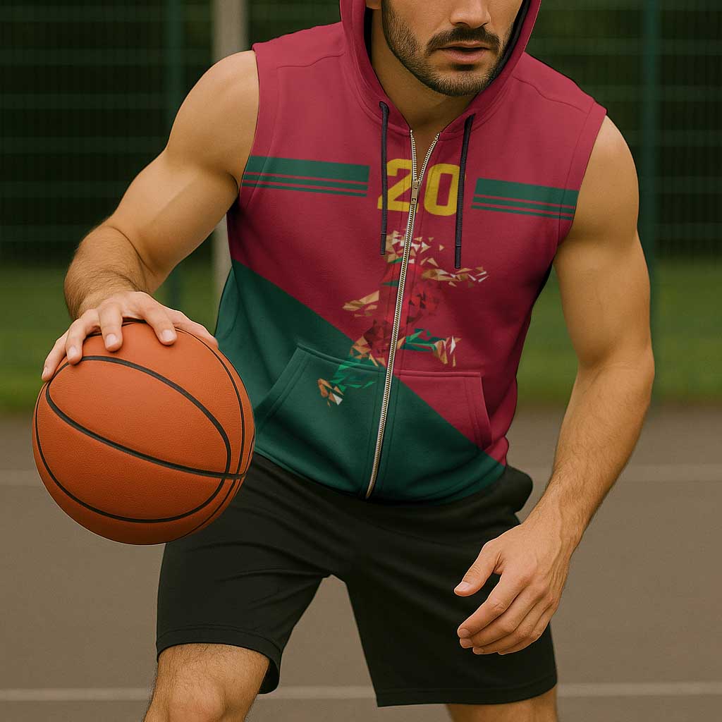 Portuguese Footballer Memorial Sleeveless Zip Hoodie Forever 20 The Heart Still Beats - Wonder Print Shop