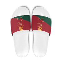 Portuguese Footballer Memorial Slide Sandals Forever 20 The Heart Still Beats - Wonder Print Shop