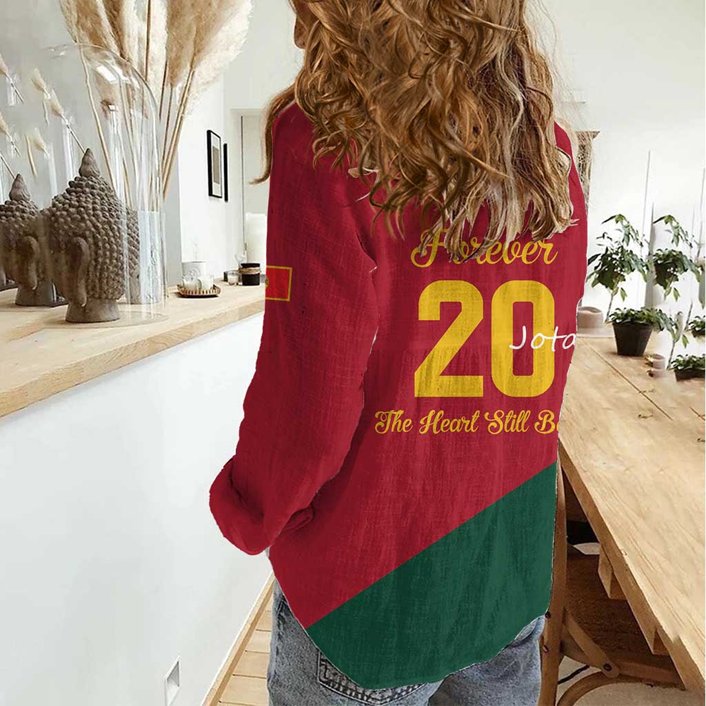 Portuguese Footballer Memorial Women Casual Shirt Forever 20 The Heart Still Beats - Wonder Print Shop