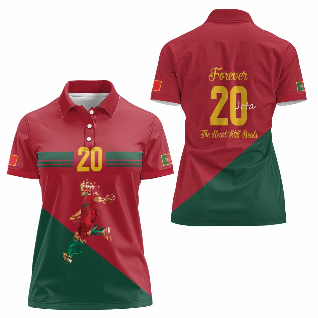 Portuguese Footballer Memorial Women Polo Shirt Forever 20 The Heart Still Beats - Wonder Print Shop