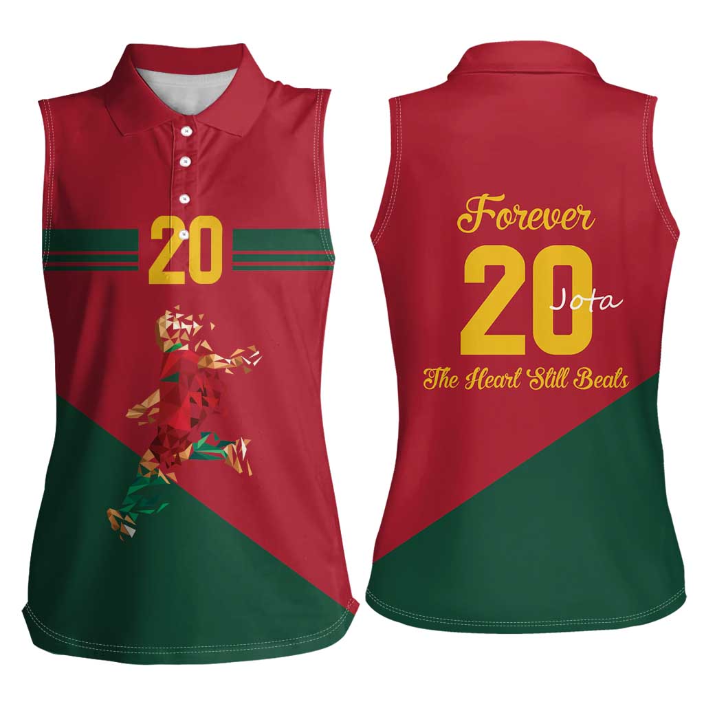Portuguese Footballer Memorial Women Sleeveless Polo Shirt Forever 20 The Heart Still Beats - Wonder Print Shop