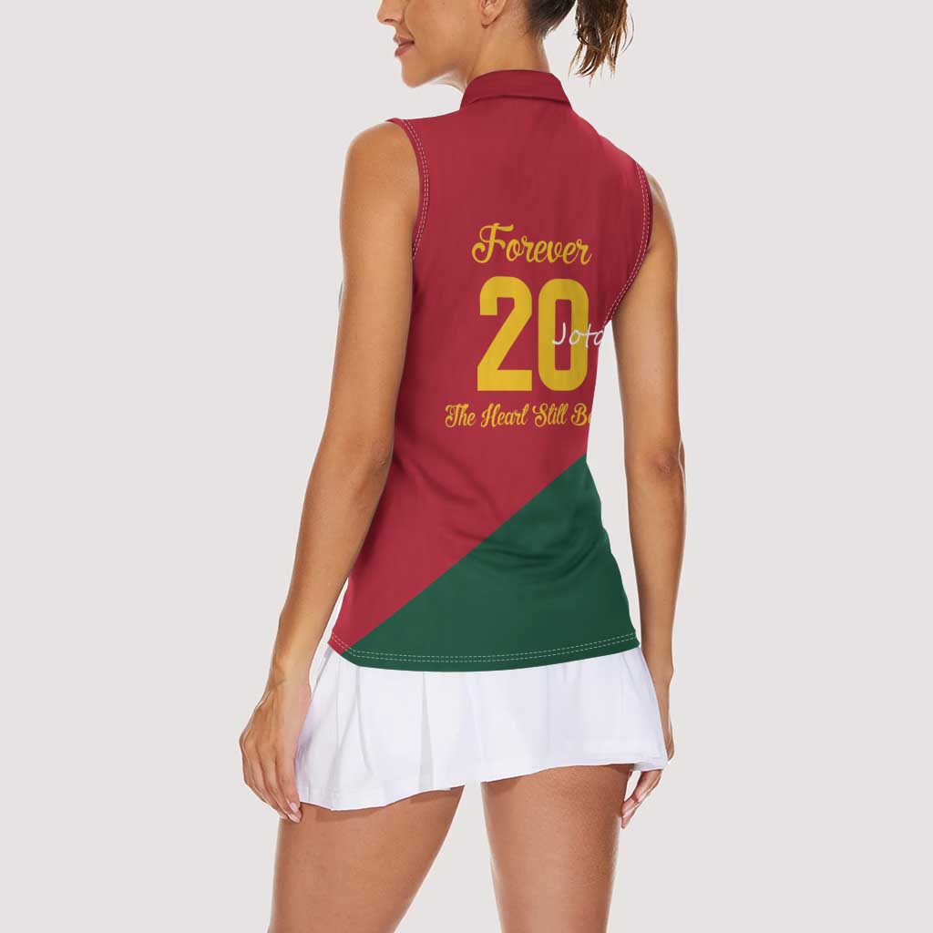 Portuguese Footballer Memorial Women Sleeveless Polo Shirt Forever 20 The Heart Still Beats - Wonder Print Shop