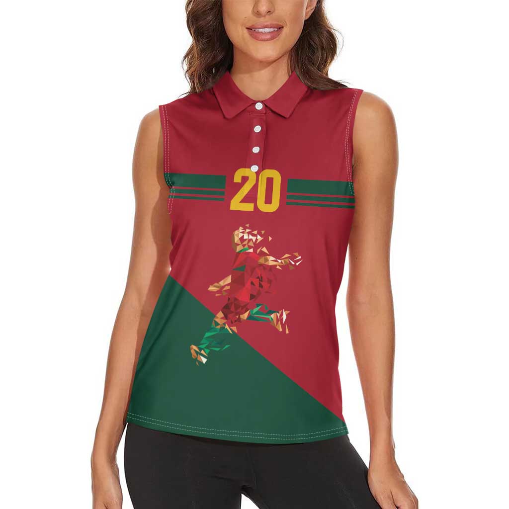 Portuguese Footballer Memorial Women Sleeveless Polo Shirt Forever 20 The Heart Still Beats - Wonder Print Shop