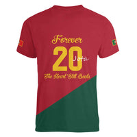 Portuguese Footballer Memorial Women V-Neck T-Shirt Forever 20 The Heart Still Beats - Wonder Print Shop