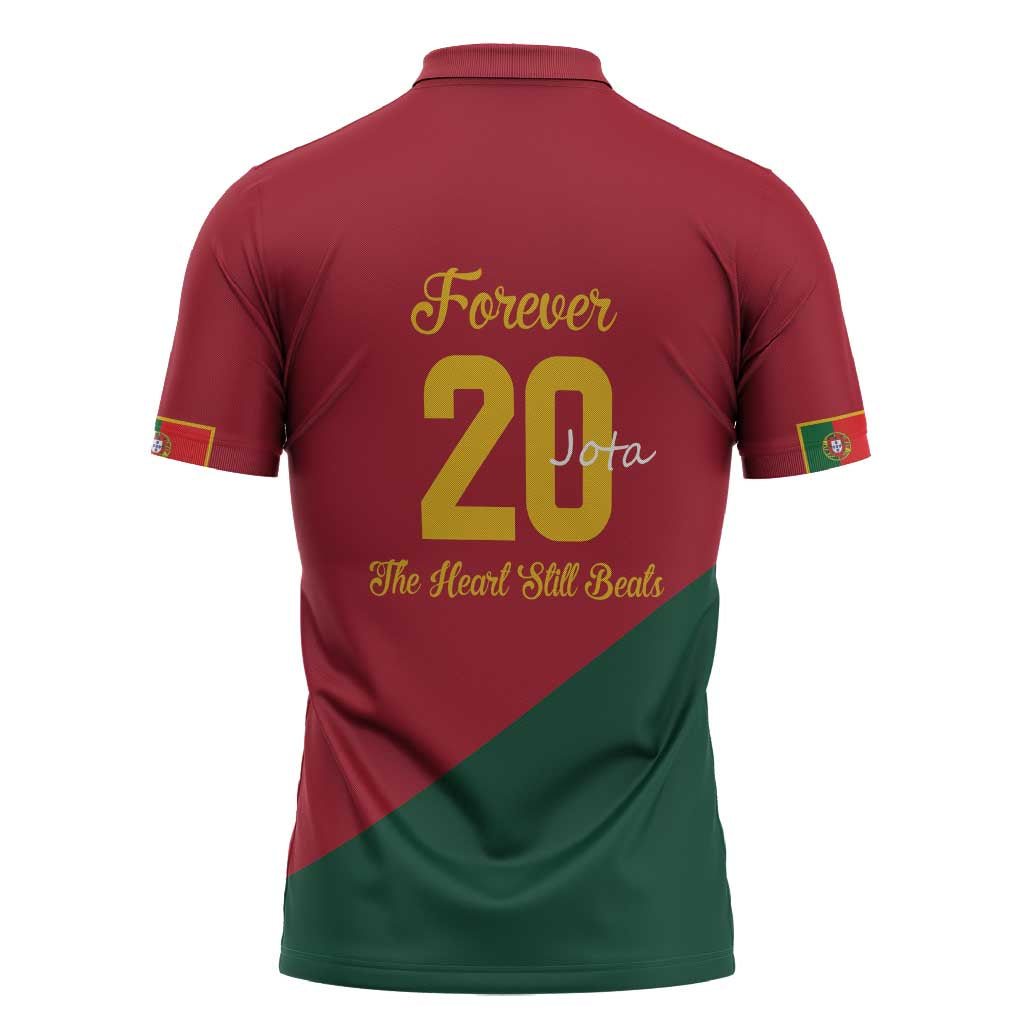 Portuguese Footballer Memorial Zipper Polo Shirt Forever 20 The Heart Still Beats - Wonder Print Shop