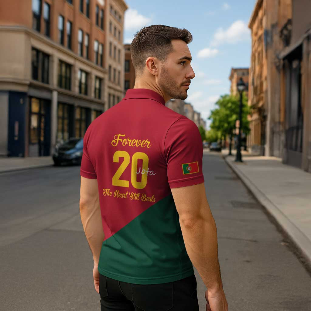 Portuguese Footballer Memorial Zipper Polo Shirt Forever 20 The Heart Still Beats - Wonder Print Shop