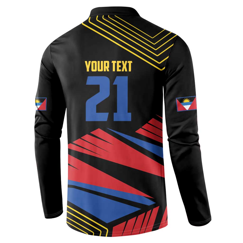 Custom Caribbean Cricket Antigua and Barbuda Button Sweatshirt - Wonder Print Shop