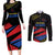 Custom Caribbean Cricket Antigua and Barbuda Couples Matching Long Sleeve Bodycon Dress and Long Sleeve Button Shirt - Wonder Print Shop