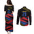 Custom Caribbean Cricket Antigua and Barbuda Couples Matching Puletasi and Long Sleeve Button Shirt - Wonder Print Shop