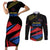 Custom Caribbean Cricket Antigua and Barbuda Couples Matching Short Sleeve Bodycon Dress and Long Sleeve Button Shirt - Wonder Print Shop