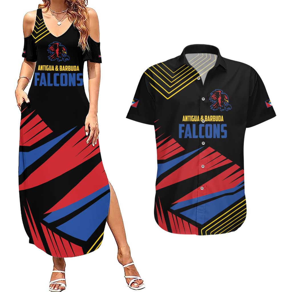 Custom Caribbean Cricket Antigua and Barbuda Couples Matching Summer Maxi Dress and Hawaiian Shirt - Wonder Print Shop