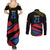 Custom Caribbean Cricket Antigua and Barbuda Couples Matching Summer Maxi Dress and Long Sleeve Button Shirt - Wonder Print Shop
