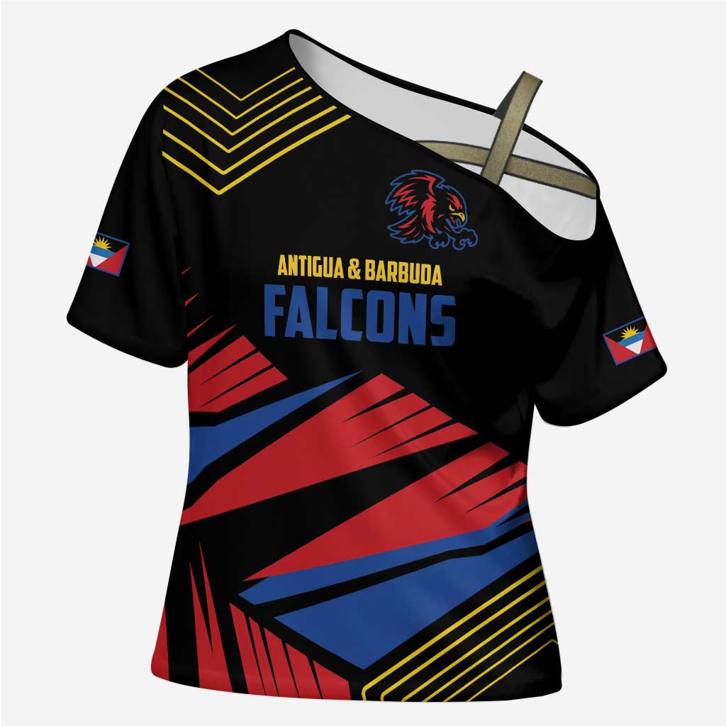 Custom Caribbean Cricket Antigua and Barbuda Cross Shoulder Shirt - Wonder Print Shop