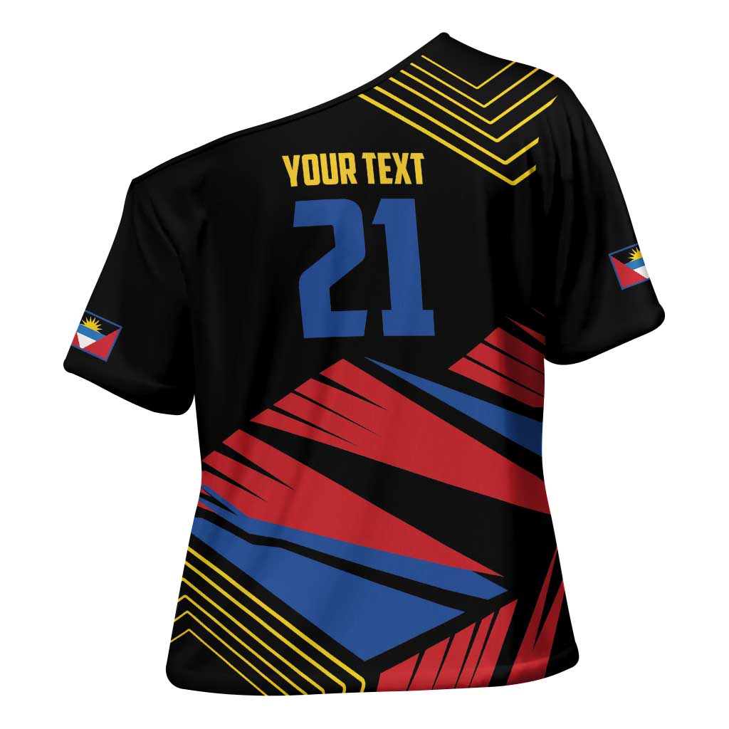 Custom Caribbean Cricket Antigua and Barbuda Cross Shoulder Shirt - Wonder Print Shop
