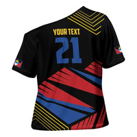 Custom Caribbean Cricket Antigua and Barbuda Cross Shoulder Shirt - Wonder Print Shop